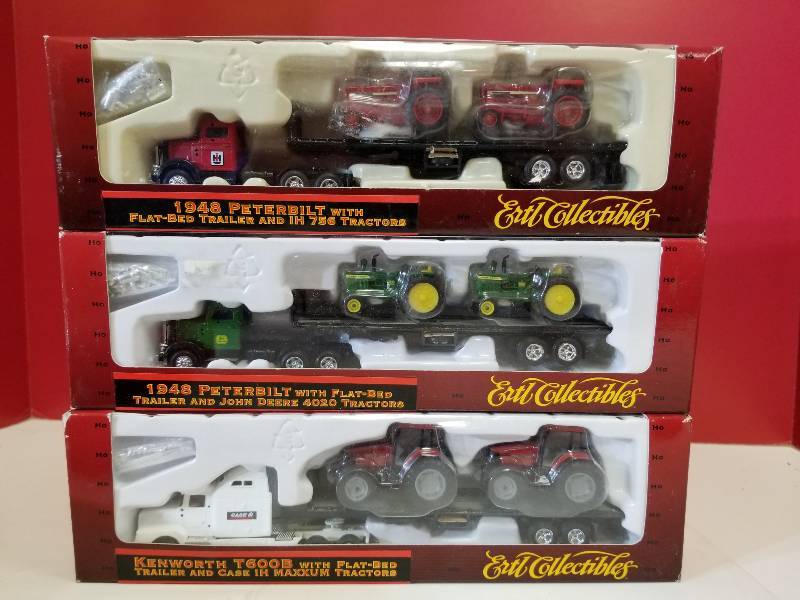 lot 5119 image: ERTL  3 each HO 187 scale Semis  Case IH, John Deere, IH, # 4210, 5458, 4212, NIB