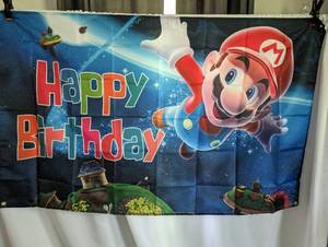 lot 1902 image: Mario Birthday Banner