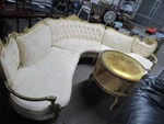 Antique Curved Couch/Sette Set with Table