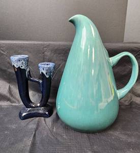 lot 122 image: Vintage Van Briggle Bud Vase and Russell Wright Pitcher