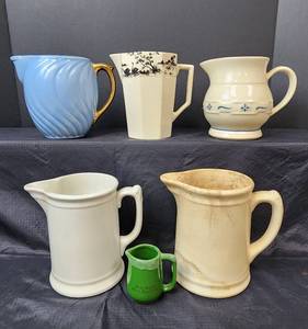 lot 125 image: (6) Vintage Pitchers