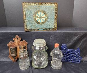 lot 149 image: Trinket Tin, Trivet, and More