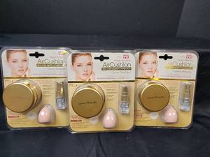 lot 246 image: (3) NIP Magic Mineral Air Cushion Skin Care Makeup Foundation by Jerome Alexander