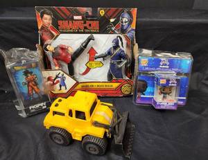 lot 256 image: New Marvel Shang-Chi Toys, New Fig Pin, New Space Jam Toy, and Tractor