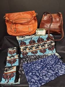 lot 312 image: Elephant Bandanas, (2) New Gaters, and Handbags