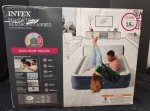 lot 328 image: NIB Intex Queen Size Dura-Beam Airbed