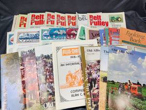 lot 519 image: Belt Pulley, Looking Back, and Old Allis Magazines