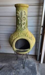 lot 6 image: Chiminea on Iron Stand 52 Tall