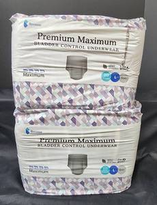 lot 588 image: (2pkg.) Mens Premium Maximum Bladder Control Underwear Size Large