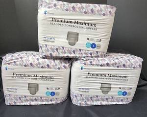 lot 589 image: (3pkg.) Mens Premium Maximum Bladder Control Underwear Size Large