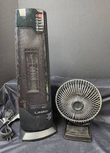 lot 590 image: Lasko Movable Air Heater and Personal Fan