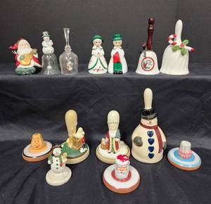 lot 716 image: Vintage Christmas Caroler Bells, Cookie Presses, and More