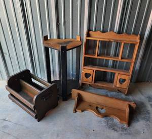 lot 770 image: Wooden Shelves and Magazine Rack