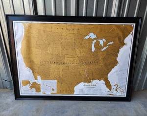lot 776 image: Framed United States Map