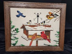 lot 601 image: Cross Stitched Bird Picture