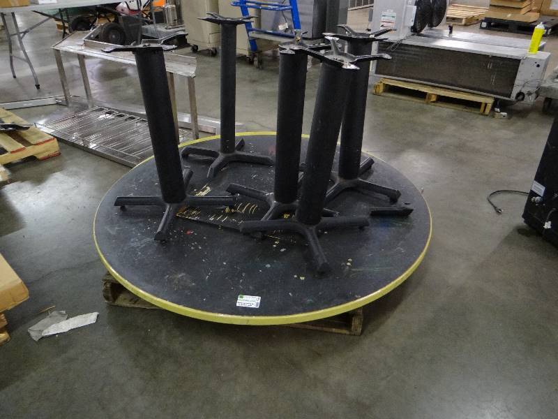 lot 1064 image: 60 Round Tables w 5 Pedestal Legs