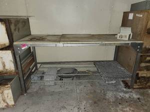 lot 44526 image: Vintage Stainless Steel Table Cutting Board Table