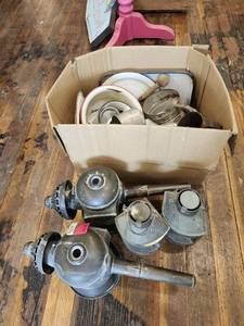 lot 44596 image: Lot Of Assorted Antique Items, Including Signal Lanterns