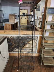 lot 44541 image: Black Rod Iron, 5 Basket Shelf