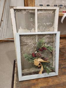 lot 44545 image: Lot Of 2 Antique Windows And Christmas Window