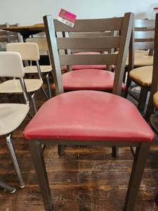 lot 44580 image: Lot Of 5 Red And Brown Chairs