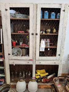 lot 44588 image: Large Wooden Hutch W Doors