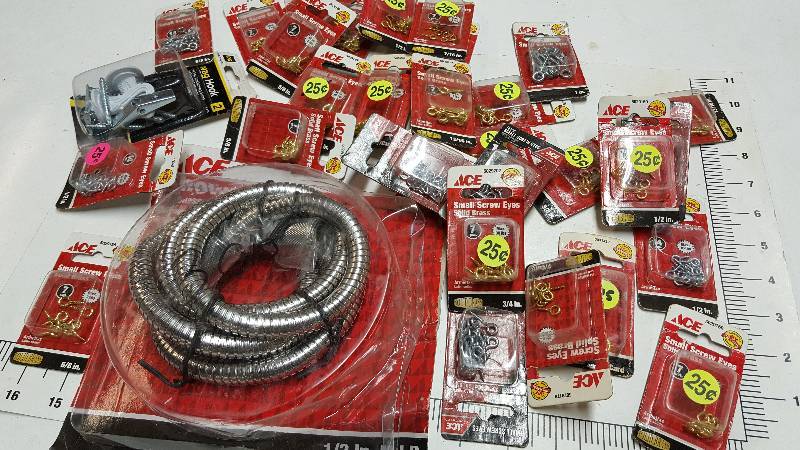 lot 5454 image: Miscellaneous hardware assortment box ready for the Flea Market or home improvement guy