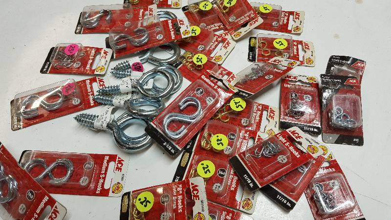 lot 5458 image: Miscellaneous hardware assortment box ready for the Flea Market or home improvement guy