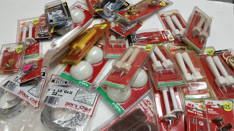 lot 5463 image: Miscellaneous hardware assortment box ready for the Flea Market or home improvement guy