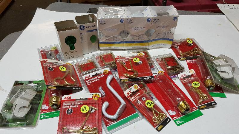 lot 5466 image: Miscellaneous hardware assortment box ready for the Flea Market or home improvement guy