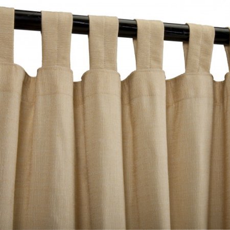 lot 32 image: Sunbrella Outdoor Curtains With Tabs Illusion Honey