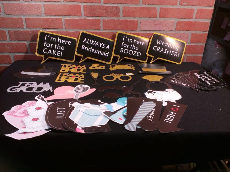 lot 48 image: Konsait Photo Booth Prop Kits - WeddingBridal Shower