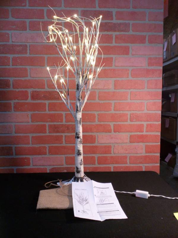 lot 113 image: Pre-Lit LED Birch Tree IndoorOutdoor - 3 Ft