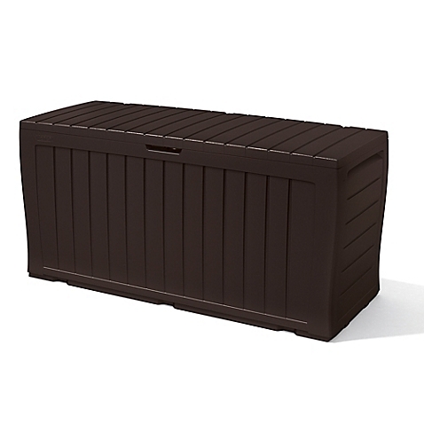 lot 121 image: Outdoor Keter Rockwood Plastic Deck Storage Container
