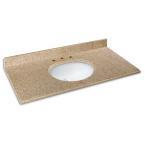 lot 2980 image: 49 in. W Granite Vanity Top in Beige with White Basin