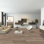 lot 2947 image: Oak Driftwood Wire Brushed 38 in. T x 5 in. W x Random Length Engineered Locking Hardwood