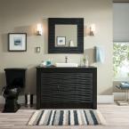 lot 2999 image: Schon Zuvitria 32 in. W x 32 in. H Single Wall Hung Mirror in Black