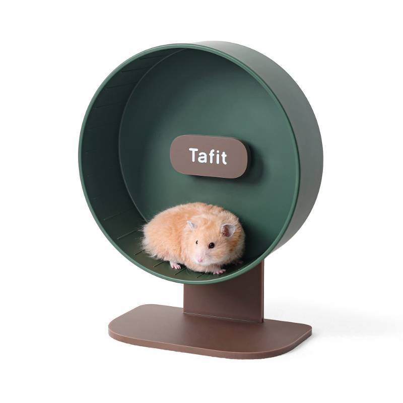 lot 13502 image: Tafit Quiet Hamster Wheel 10.2 Inch Dual-Bearings Silent Small Animals Running Exercise Wheel Height Adjustable for Syrian Dwarf Hamsters, Gerbils, Rats, or Other Small Pets, Green