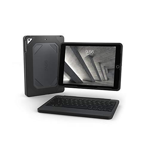lot 13982 image: ZAGG Rugged Book Detachable Case and Magnetic-Hinged Keyboard for iPad Air, iPad Air 2, & iPad 9.7 inch, - Multi-Device Bluetooth Pairing, Backlit Keyboard - USB-C to USB-C Cable Included (Black)