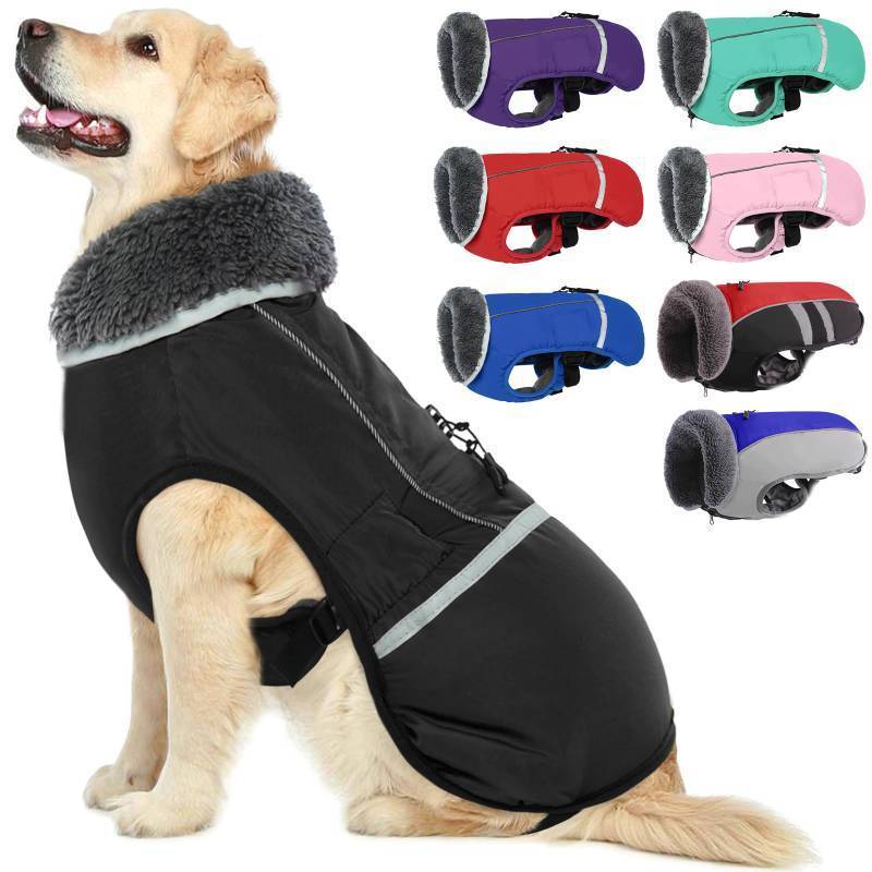 lot 15346 image: QBLEEV Warm Dog Coat, Dog Winter Coat Reflective Dog Jacket for Small Dogs Waterproof Dog Snow Jacket Turtleneck Dog Cold Weather Coats, Christmas Dog Vest Thick Fleece Dog Snowsuit Pet Clothes S