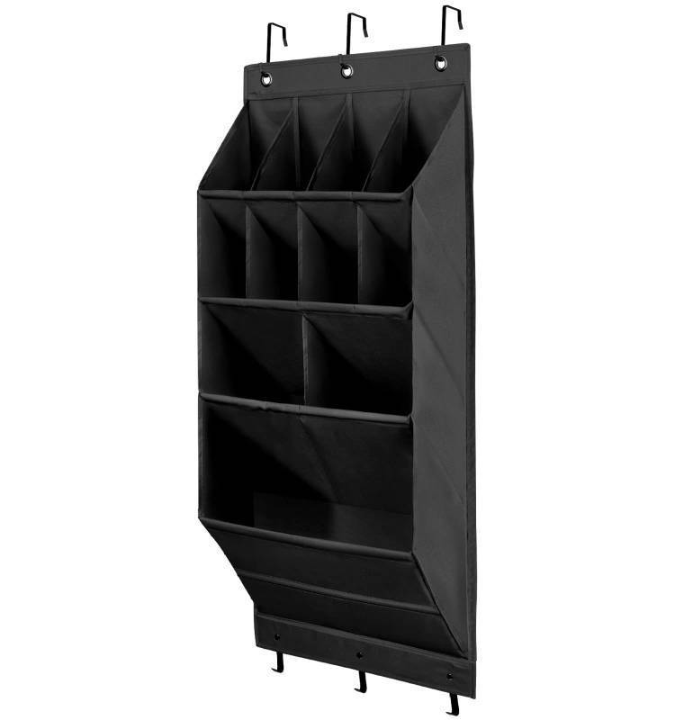 lot 15351 image: Yteseery Door Shoe Rack with Large Deep Pockets, Hanging Shoe Organizer for Narrow Door, Over The Door Shoe Organizer for Dorm, Shoe Rack for Door, Hanging Shoe Rack for Closet Door RV, Black 1 Pack
