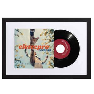 lot 16355 image: eletecpro Record Frame 16x24 Inches with 2 Double Sided Mats (Black & White), Jukebox Record Album Frames for 12x12 LP Covers, Vinyl Record Display Wall Mounting, Home Decor, Black Picture Frame