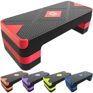 lot 16363 image: GYMMAGE Aerobic Exercise Step, Adjustable Aerobic Stepper for Exercise, Workout Step Platform for Step Up, 26.5 Step Deck with 4� 6� 8� Adjustable Height Risers, Women Home Gym Cardio Fitness