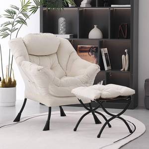 lot 16376 image: MBOOYOME Lazy Chair with Ottoman, Modern Soft Reading Chair Accent Contemporary Lounge Leisure Sofa Chair with Armrests and a Side Pocket for Living Room, Bedroom, Dorm & Office, Light Blue - Retail $178.05