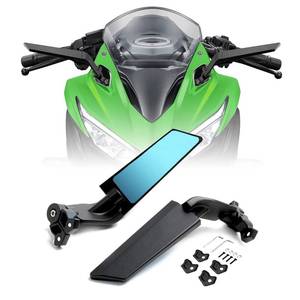 lot 16380 image: PACEWALKER Motorcycle Adjustable Aluminum Rearview Mirror Wind Wing Mirror Compatible with 2018-2022 KAWASAKI Ninja 400 650 ZX10R ZX6R ZX-636 Honda Suzuki(Anti-glare lens)