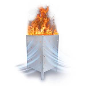 lot 16384 image: Marabuut Garden Waste Incinerator - Large 29 x 16 Square Galvanized Burn Barrel Trash Can - Used to Burn Yard Debris, Wood, Leaves, and Cardboard - Complete with Assembly Tools - Retail $109.99