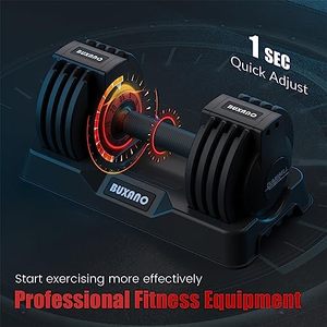 lot 16396 image: BUXANO Adjustable Dumbbell 25LB Single Dumbbell Weight, 5 in 1 Free Weight Dumbbell with Non-Slip Handle,Ideal for Home Gym Workouts - Retail $103.65
