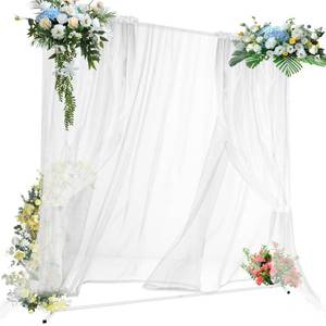 lot 16409 image: 6.6FT x 5FT Square Backdrop Stand Gold Balloon Arch Stand Wedding Arch Stand with Bases Metal Garden Outdoor Indoor Arch for Weddings Party Event Decoration