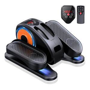 lot 16422 image: GUGTTR Under Desk Elliptical Machine, Ellipse Leg Exerciser for Seniors Fully Assembled, Quiet & Portable Electric Seated Pedal Exerciser with Remote Control & 12 Adjustable Speeds - Retail $141.44