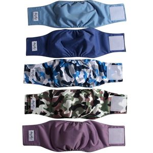 lot 16460 image: JoyDaog Reusable Dog Belly Bands for Male Dogs Diapers,5 Pack Premium Washable Dog Diapers Male Puppy Nappies Wrap,S